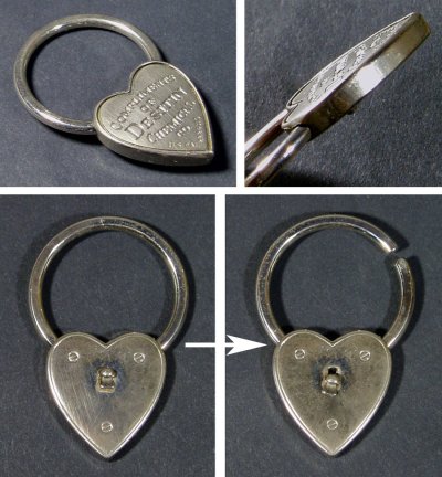 画像2: 1940's "♡ Heart Shaped "  Key Ring【箱付きDEAD-STOCK】
