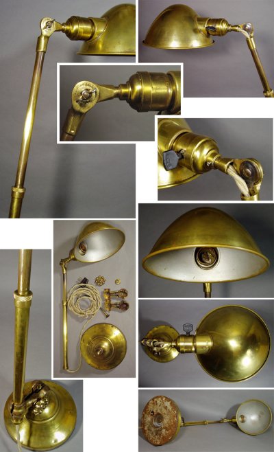 画像2: 1910-20's "O.C.White" Brass Telescopic Desk Lamp