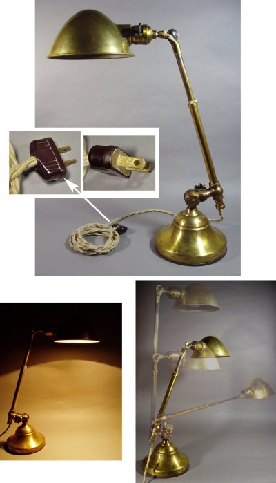 画像1: 1910-20's "O.C.White" Brass Telescopic Desk Lamp