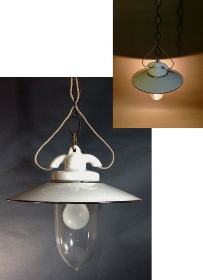 画像1:  1930's German Deco Pendant Light【White】 