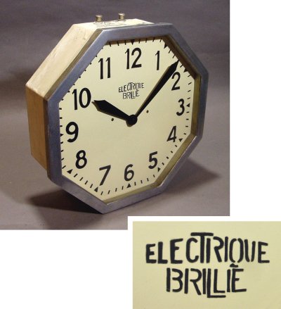 画像1: 1930's French Art Déco "BRILLIE" Wall Clock
