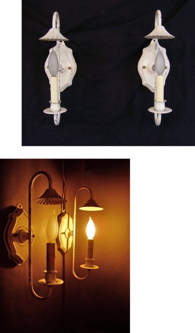 画像1: 1940-50's "Colonial" Candle Lamp【PAIR】