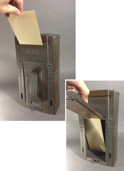 画像1: 1930-40's "STREAMLINE" Brass Wall Mount Mail Box