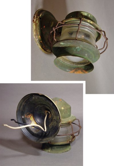 画像2: 1930-40's "Shabby" Caged Porch Lamp