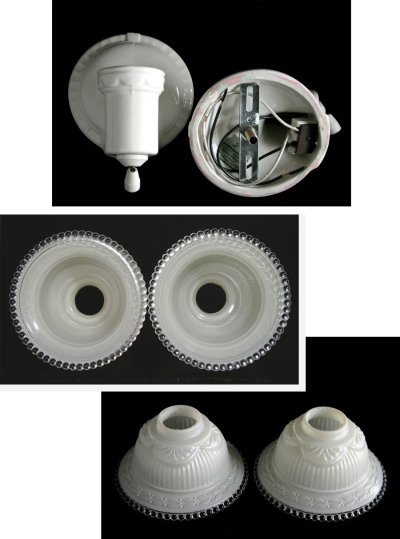画像3: 1930-40's "2-way" Porcelain Bathroom Lamp 【PAIR】