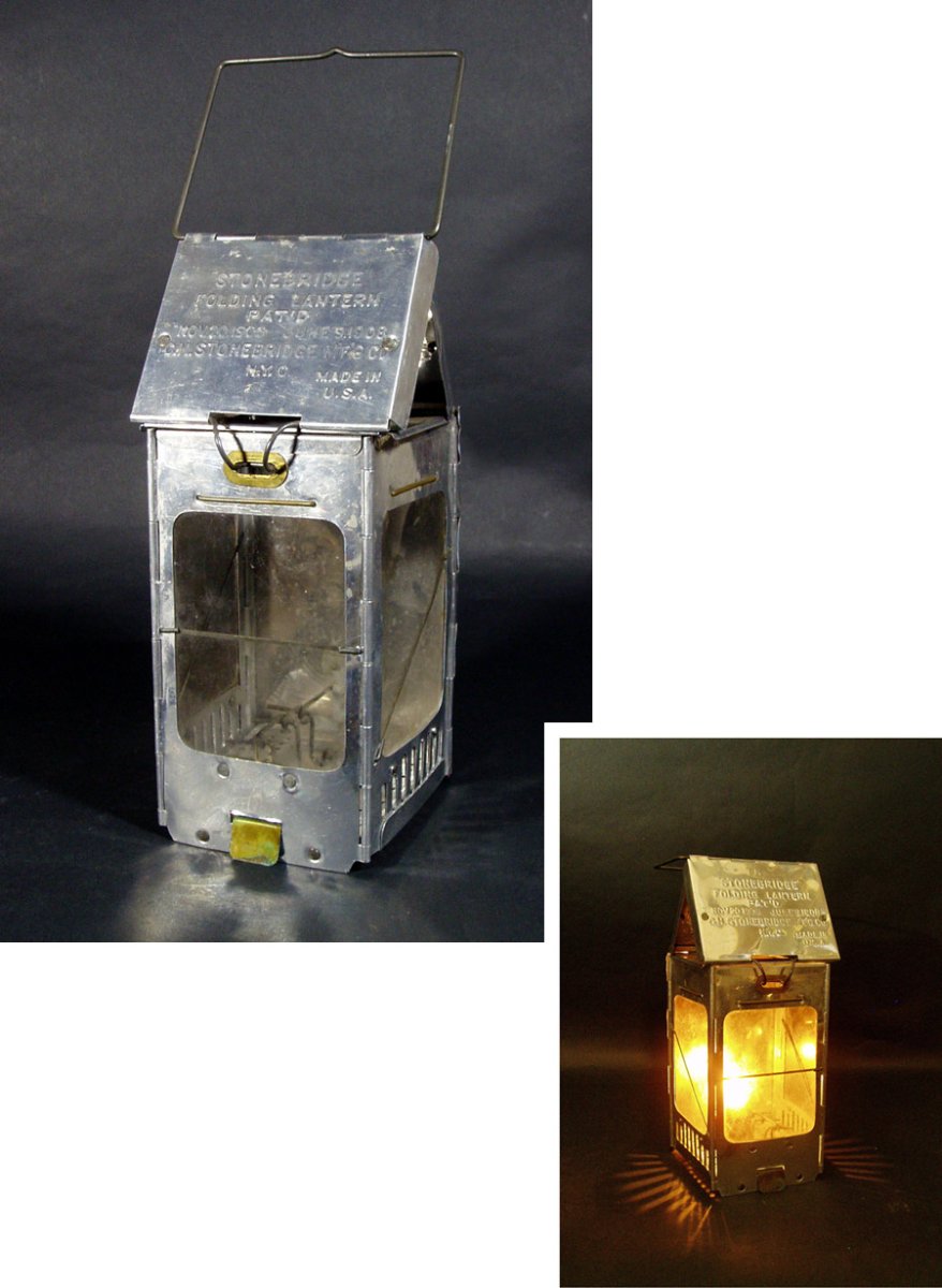 画像1: 1910-20's "Aluminum" Folding Candle Lantern (1)