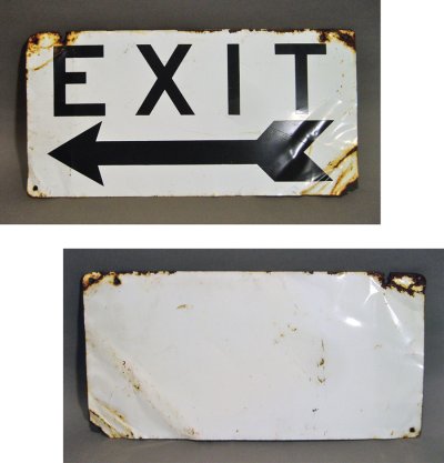 画像1: 1950-70's "EXIT" Tin Sign