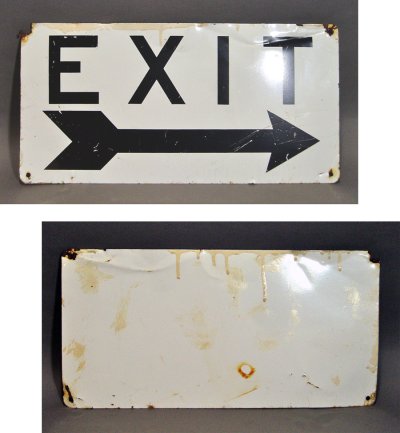 画像1: 1950-70's "EXIT" Tin Sign