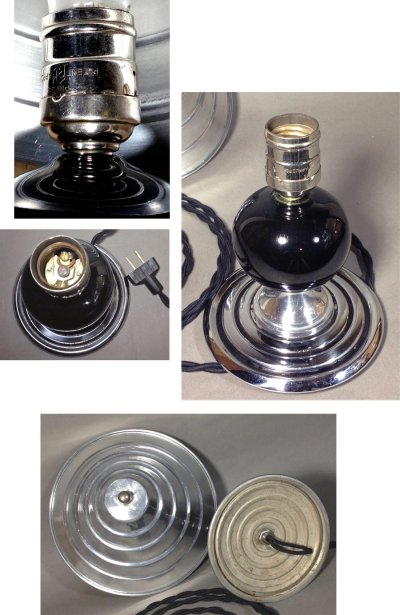 画像3: 1930-40's Art Deco "Black × Chrome" Table Lamp