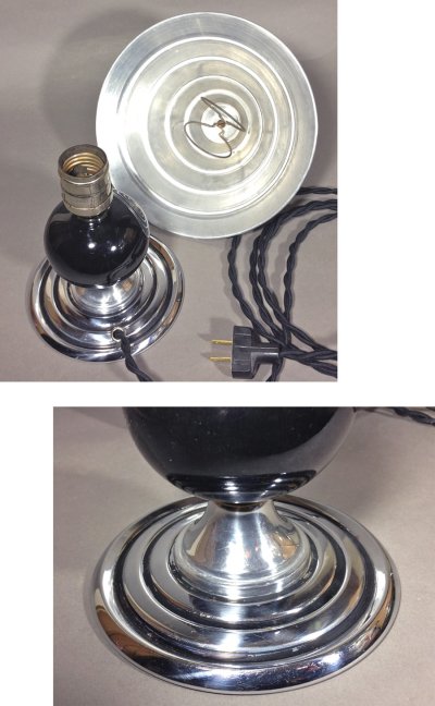 画像2: 1930-40's Art Deco "Black × Chrome" Table Lamp