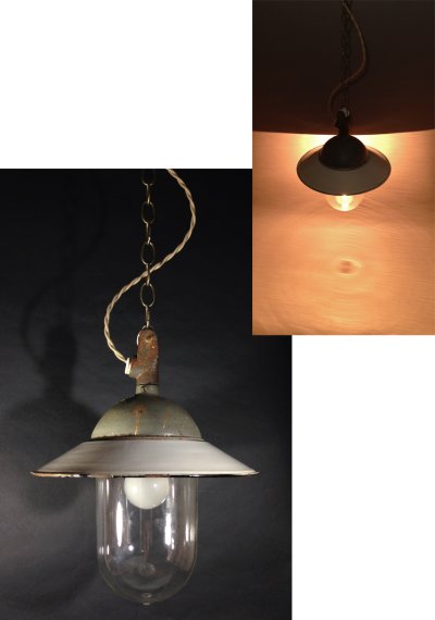 画像1: 1940-50's German Pendant Light【Cast Iron】