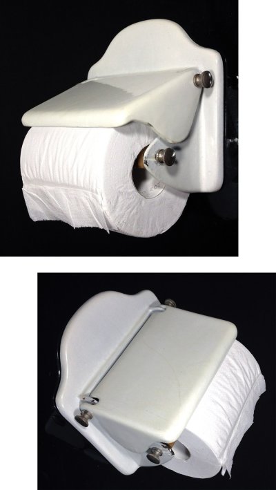 画像1: 1920-30's German-Deco "Cast-Iron" Toilet Paper Holder