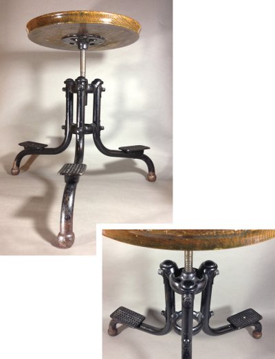 画像2: 1910-20’s "WOOD ＆ BLACK METAL" Factory Stool