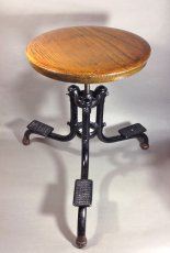 画像1: ★PRIVATE COLLECTION★　  【WOOD ＆ BLACK METAL】　 1910-20’s Factory Stool (1)