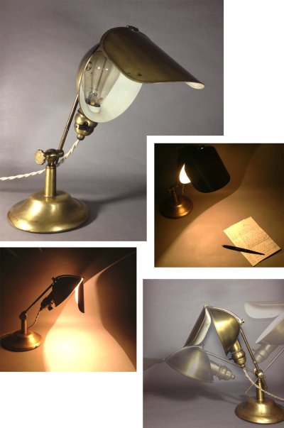 画像1: 1910-20's "LYHNE" Brass Desk Lamp