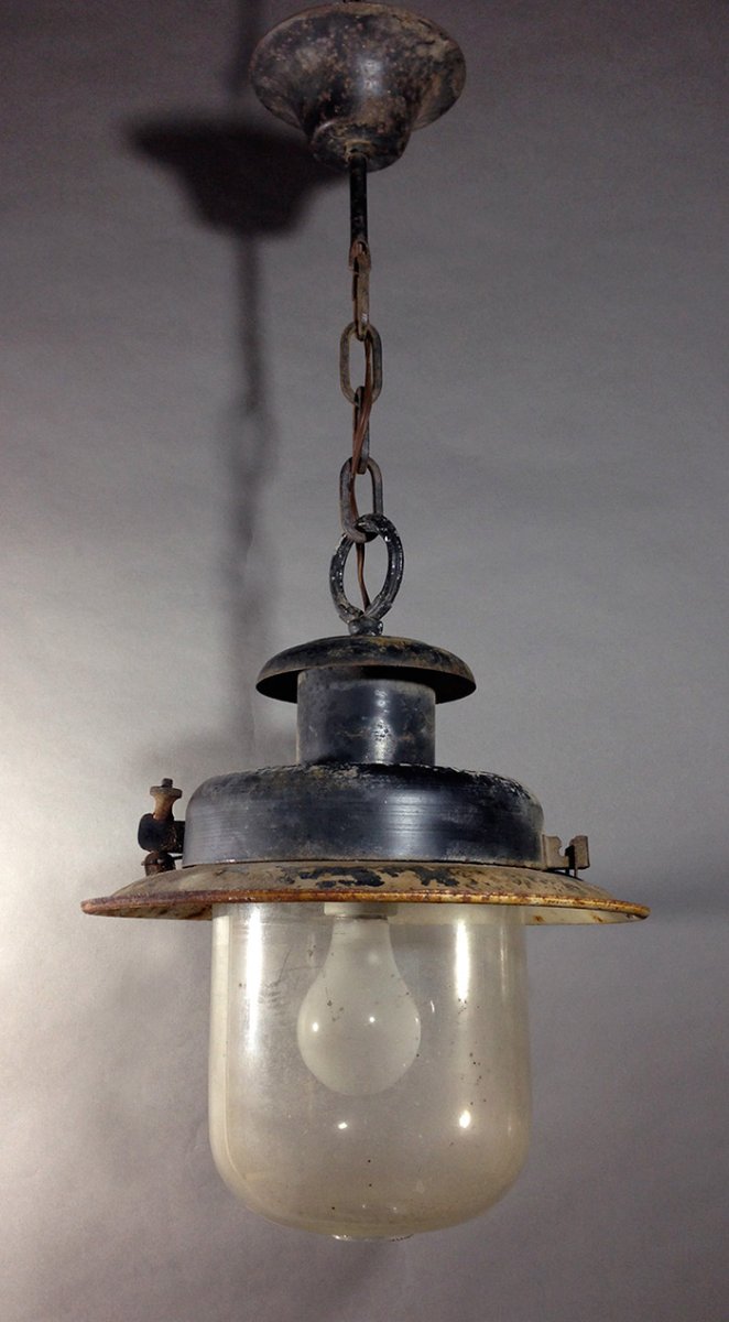 画像1: 1930's German Factory Pendant Light (1)