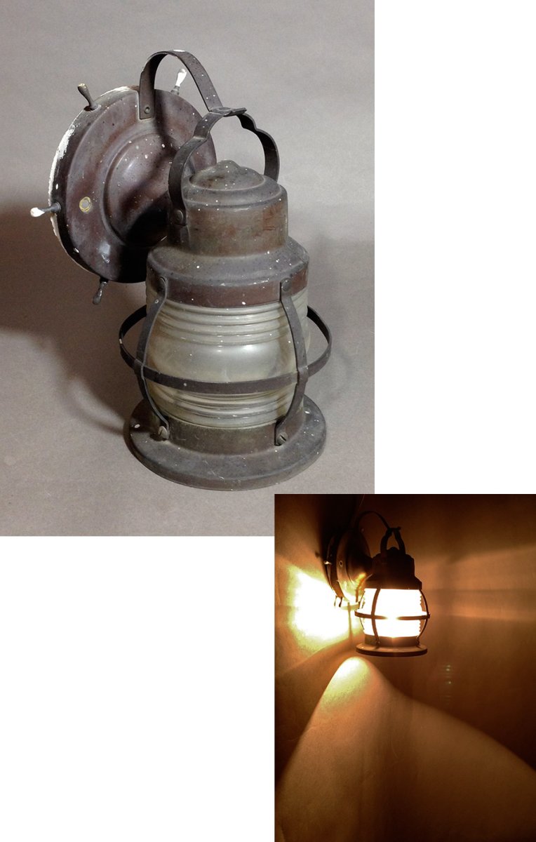 画像1: 1930-40's "Nautical" Caged Porch Lamp  (1)