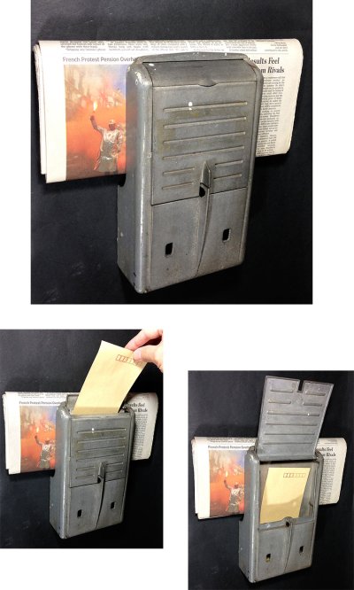 画像3: 1940-50's "STREAMLINE" Cast Metal Wall Mount Mail Box