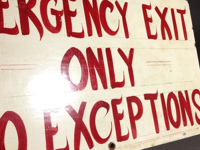 画像1: "Emergency Exit" Hand Painted Wood Sign
