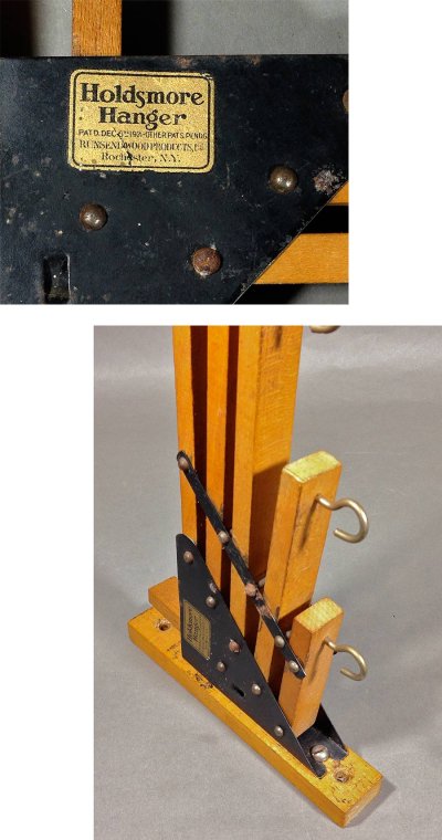 画像1: 1920-30's "Holds more Hanger" Wood＆STEEL Folding Hanger