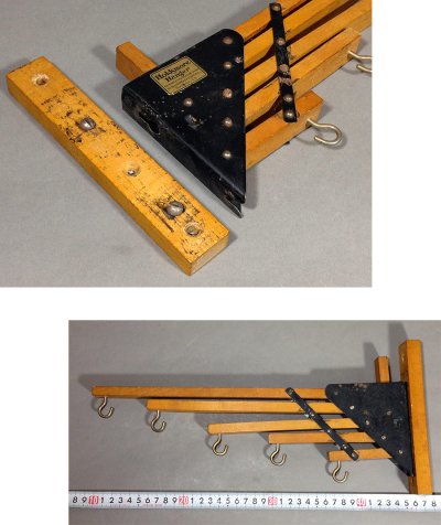 画像2: 1920-30's "Holds more Hanger" Wood＆STEEL Folding Hanger