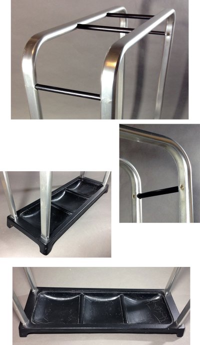 画像2: 1920-30's Art Déco "BLACK × SILVER" Umbrella Stand