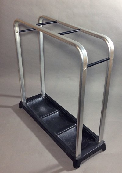 画像1: 1920-30's Art Déco "BLACK × SILVER" Umbrella Stand