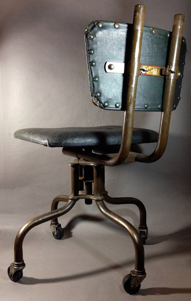 画像1: 1930-40's "Machine age" Swivel Desk Chair (1)