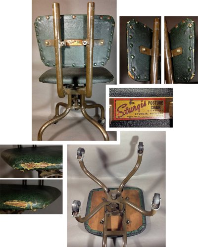 画像2: 1930-40's "Machine age" Swivel Desk Chair