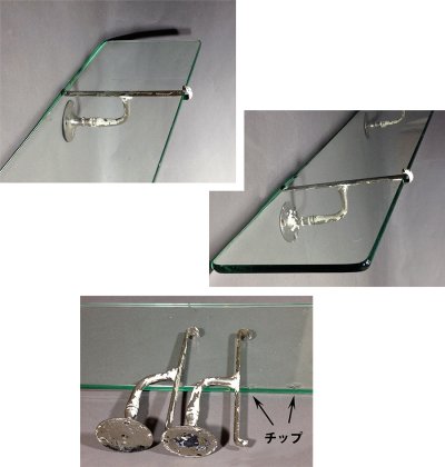 画像2: 1900-20's Bathroom Glass Shelf