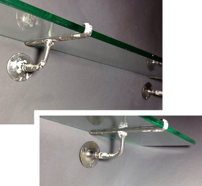 画像1: 1900-20's Bathroom Glass Shelf