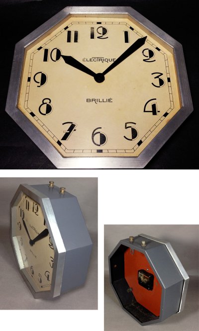 画像2: 1930's French "BRILLIE" Octagon Wall Clock