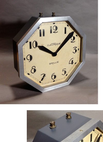 画像1: 1930's French "BRILLIE" Octagon Wall Clock