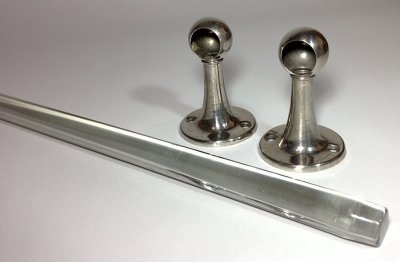 画像2: 1940-50's "Nickel & Clear Glass"  Towel Bar