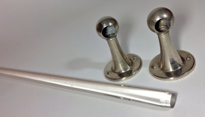 画像2: 1940-50's "Nickel & Clear Glass"  Towel Bar