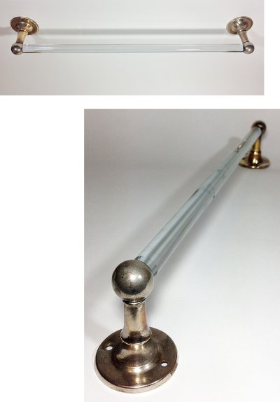 画像1: 1930-50's "Nickel & Clear Glass"  Towel Bar