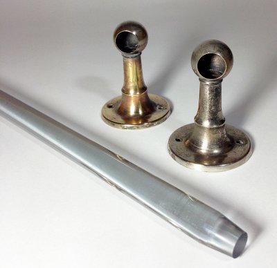 画像2: 1930-50's "Nickel & Clear Glass"  Towel Bar