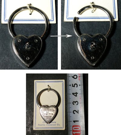 画像3: 1940's "♡ Heart Shaped " Key Ring【DEAD-STOCK】
