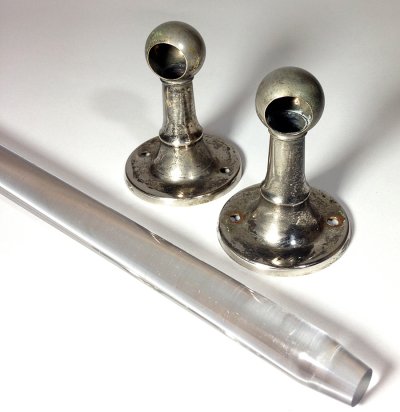 画像2: 1930-50's "Nickel & Clear Glass"  Towel Bar