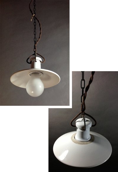 画像1: 1920-30's "Porcelain" German MINI Pendant Light