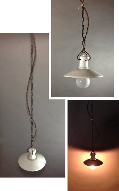 画像2: 1920-30's "Porcelain" German MINI Pendant Light