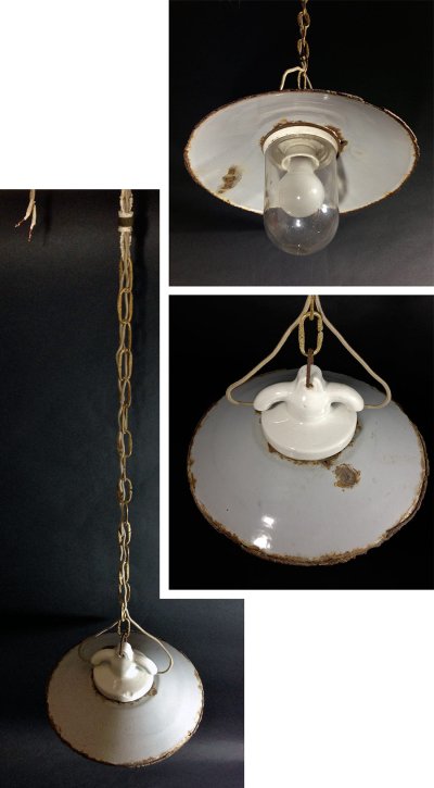 画像2: 1930's "Shabby" German Deco Pendant Light