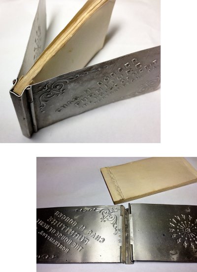 画像1: 1910-20's Aluminum "Advertising" MINI Notebook