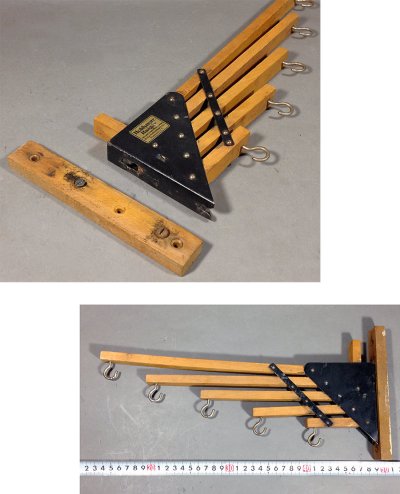 画像2: 1920-30's "Holds more Hanger" Wood＆STEEL Folding Hanger