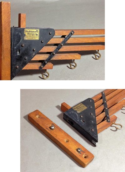 画像1: 1920-30's "Holds more Hanger" Wood＆STEEL Folding Hanger