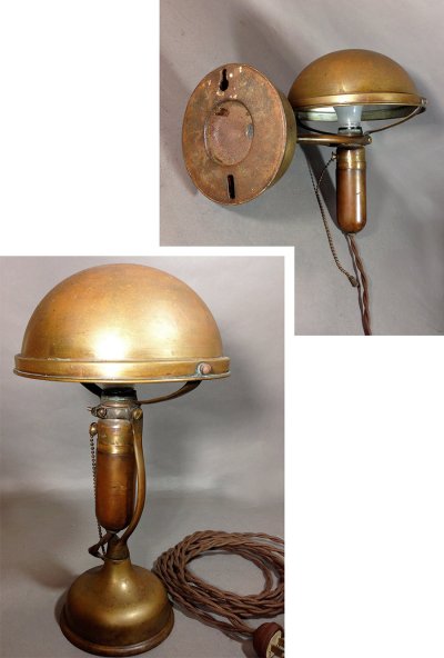 画像1: 1920-30's "Wishbone" Brass 2-Way Lamp