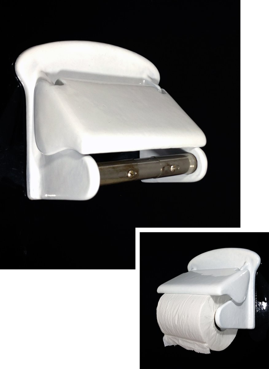 画像1: 1920-30's German-Deco "Cast-Iron" Toilet Paper Holder (1)