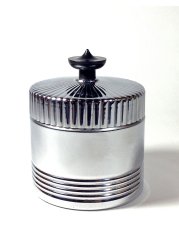 画像1: 1930's Art Deco【BLACK × CHROME】Lidded Jar / Container (1)