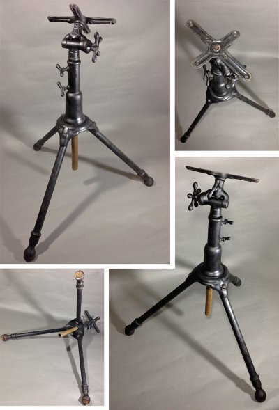 画像1: 1910's "Cast Iron" Adjustable Drafting Table Base