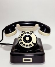 画像1: - 実働品 - German Bakelite Telephone【Black】 (1)